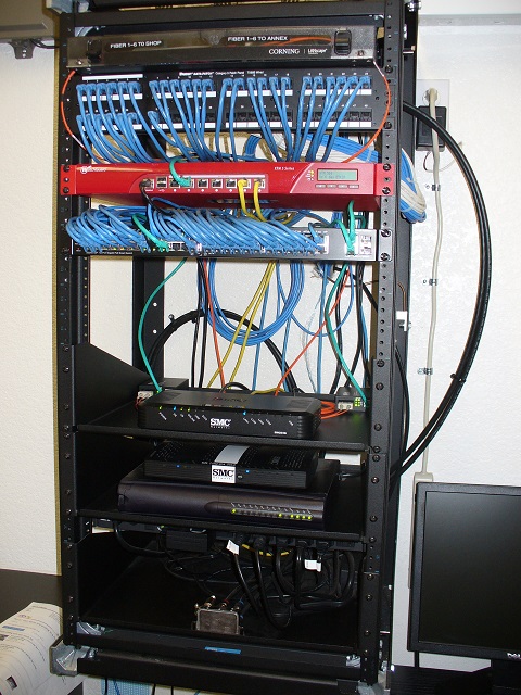 Wall Mounted Equipment Rack with Network Equipment